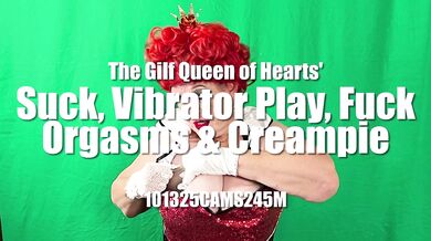 Gilf Queen of Hearts destroyed by deep throat gagging and creamy missionary cum