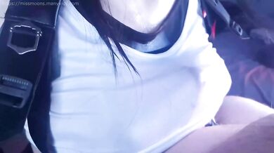 Tifa Lockhart swallowed it all throat choked on cum dripping titjob while grinding on dick