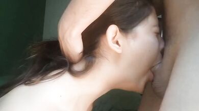 She swallows it whole until I cum deep in her throat deepthroat gagging cumshot