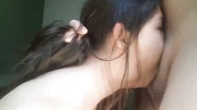 She swallows it whole until I cum deep in her throat deepthroat gagging cumshot