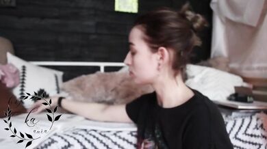 Creamy doggystyle with your busty brunette classmate