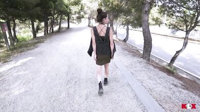 Flashin cumwalk got me sloppy facialed by slutty babe POV