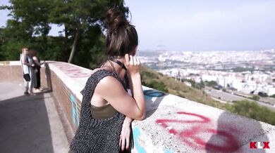 Flashin cumwalk got me sloppy facialed by slutty babe POV