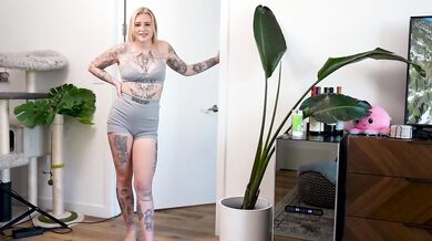 Bratty goth stepsis demands a full body massage then rides your cock raw