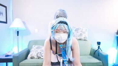Asian swimsuit slut Eula gets fucked hard and squirts on cock in creampie mess