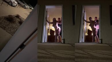 Caught Public Hotel Sex with Door Wide Open Sloppy Blowjob
