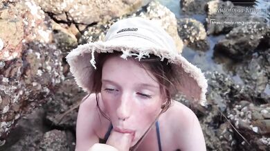 Step sis forced public blowjob choked on my cock raw cumshot in her tight mouth