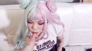 Horny egirl gets throat drilled deep in POV blowjob