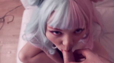 Horny egirl gets throat drilled deep in POV blowjob