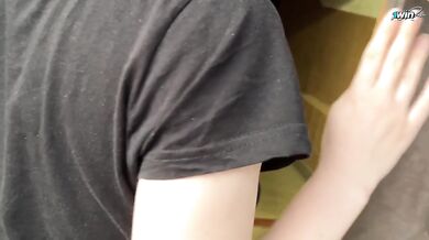 Stranger girl gave me hot blowjob in entrance cum on glasses teen blowjob