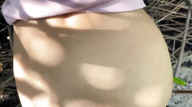 Filipina cumshot in pussy while sucking dick outdoors in risky public fuck