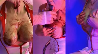 Wet and messy milf nurse gets sploshed while cleaning up
