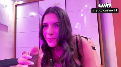 Fucking the ass of this hot brunette deep throat blowjob cum in mouth big ass latina