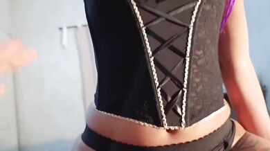 Goth latina teen deepthroats sloppy cumshot creampie in POV
