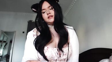 ASMR POV Kitty rides and gropes big natural tits teasing massage edging joi