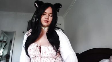 ASMR POV Kitty rides and gropes big natural tits teasing massage edging joi
