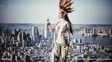 Giantess crushes trembling cunt under monstrous feet power
