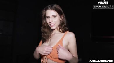 Perfect tits teen tears while roommate chokes her hard fast fuck