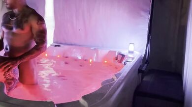 Late night hot tub orgy turns messy skinny bbw creampie gangbang