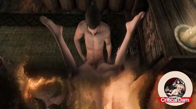 Skyrim Lydia Serana werewolf bath time slaying