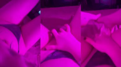 POV young tattooed girl masturbating in panties until she cums
