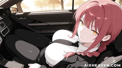 Makima Gets Fucked Raw in the Car on Her Way to Work Chainsaw Man