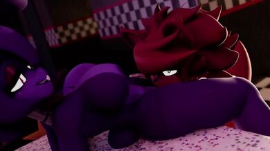Fexa and Bonfie ruined by furry lesbian cum