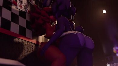 Fexa and Bonfie ruined by furry lesbian cum