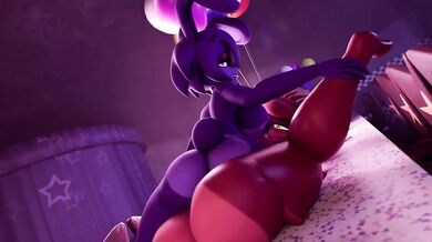 Fexa and Bonfie ruined by furry lesbian cum