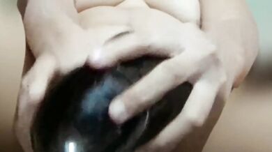 Creamy Pussy Destroyed by Big Dildo Creampie