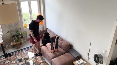 Leather boots stuffed by hard brutal fuck forced deepthroat gagging