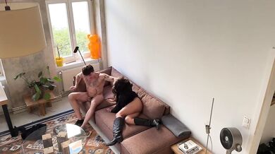Leather boots stuffed by hard brutal fuck forced deepthroat gagging