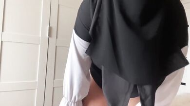 Horny while squeezing into panties got me masturbating solo
