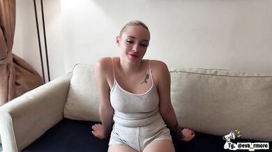 My girlfriend's tight pink pussy destroyed by brutal doggy style fucking cumshot