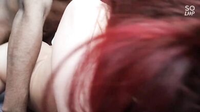 Smothered snow bunny gets BBC drenched gushing O face