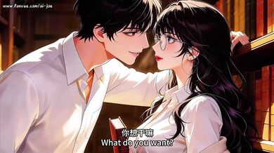 Fucking her glasses while she deep throats me in the library