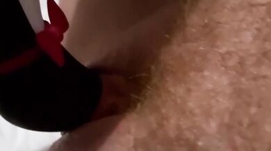 Gushing climax destroyed his huge wet clit solo