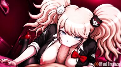 Junko Enoshima Destroyed in Bedroom Footjob Hentai Blowjob