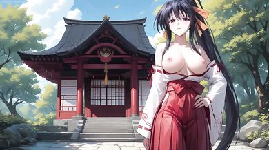 Akeno got her tight little pussy wrecked with a cum drenched blowjob