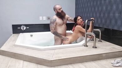 Squirting in the Bathtub Shower Rough Sex Big Tits Rough Throat