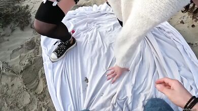 Public beach fuck almost caught deepthroating big ass