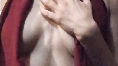 Frenches big tits solo POV titty play gush