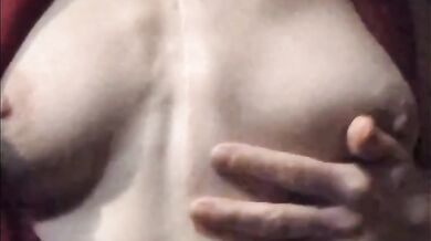 Frenches big tits solo POV titty play gush