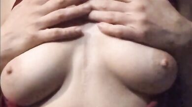 Frenches big tits solo POV titty play gush