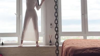 Transparent dress cleaning goddess worships perfect ass