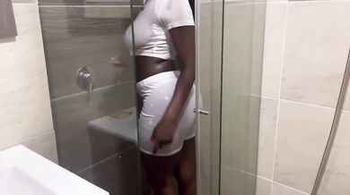 Step sis gets destroyed by big black cock in shower cum in pussy