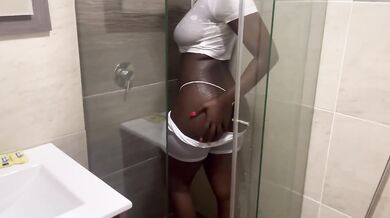 Step sis gets destroyed by big black cock in shower cum in pussy