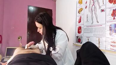 Nurse destroys patient with unexpected erection deep throat
