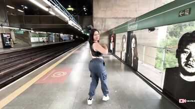 Filmed by a Brasil fan while stuffing her big tits with a dildo gigante