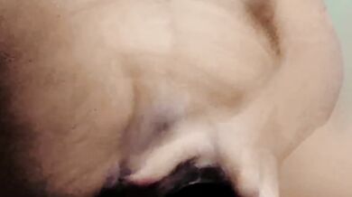 Creamy pussy destroyed by Black Giant Dildo